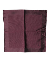 Dolce & Gabbana Maroon Logo Silk Square Handkerchief Scarf