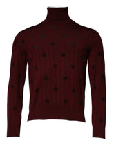 Dolce & Gabbana Maroon Monogram Turtleneck Pullover Sweater - IT48 | M - Sweaters