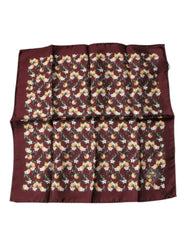 Dolce & Gabbana Maroon Oranges Silk Square Handkerchief Scarf - Scarves & Shawls
