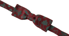 Dolce & Gabbana Maroon Pattern Adjustable Neck Papillon Bow Tie - Neckties