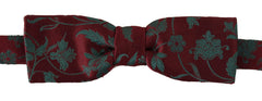 Dolce & Gabbana Maroon Pattern Adjustable Neck Papillon Bow Tie - Neckties