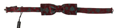 Dolce & Gabbana Maroon Pattern Adjustable Neck Papillon Bow Tie - Neckties