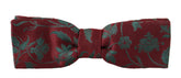Dolce & Gabbana Maroon Pattern Adjustable Neck Papillon Bow Tie - Neckties