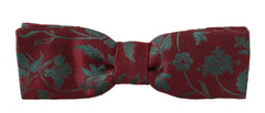 Dolce & Gabbana Maroon Pattern Adjustable Neck Papillon Bow Tie - Neckties