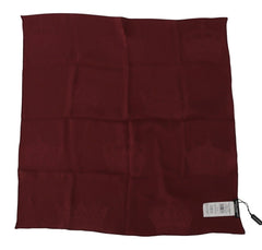 Dolce & Gabbana Maroon Silk Crown Square Wrap Handkerchief Scarf - Scarves & Shawls