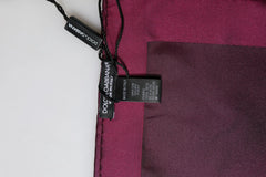 Dolce & Gabbana Maroon Silk Lace Stole Square Foulard Scarf