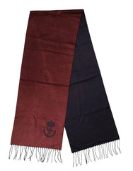 Dolce & Gabbana Maroon Silk Neck Wrap Shawl Fringes Scarf