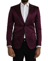Dolce & Gabbana Maroon Silk Single Breasted Coat Blazer - IT46 | S - Sport Jackets