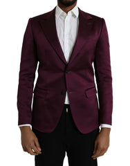 Dolce & Gabbana Maroon Silk Single Breasted Coat Blazer - IT46 | S - Sport Jackets