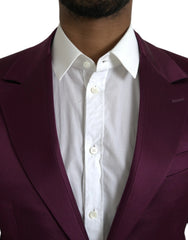 Dolce & Gabbana Maroon Silk Single Breasted Coat Blazer - IT46 | S - Sport Jackets