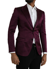 Dolce & Gabbana Maroon Silk Single Breasted Coat Blazer - IT46 | S - Sport Jackets