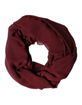 Dolce & Gabbana Maroon Silk Stole Neck Wrap Shawl Men 200cm x 130cm Scarf