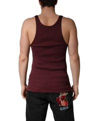 Dolce & Gabbana Maroon Sleeveless Round Neck Tank Top T-shirt - IT50 | L