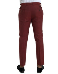Dolce & Gabbana Maroon Wool Men Skinny Dress Pants - IT48 | M - Trousers