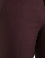 Dolce & Gabbana Maroon Wool Men Slim Fit Dress Pants - IT48 | M