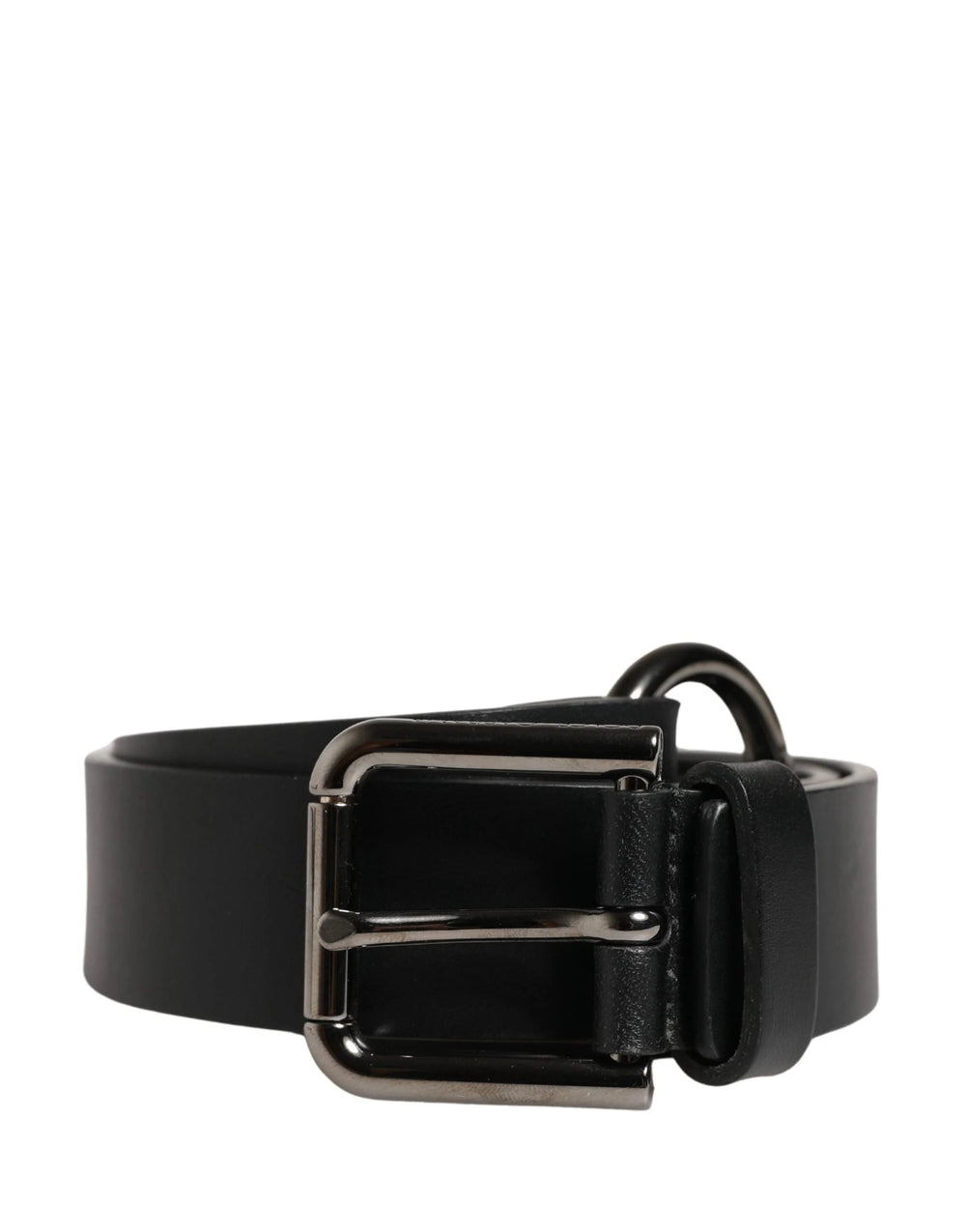 Dolce & Gabbana Men Black Calfskin Leather Metal Buckle Belt - 90 cm / 36 Inches