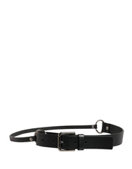 Dolce & Gabbana Herr Svart Läder Bälte i Kalvskinn med Metallspänne - 90 cm / 36 Tum