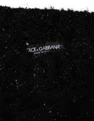 Dolce & Gabbana Men Black Cashmere Knitted Neck Warmer Scarf
