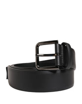 Dolce & Gabbana Men Black Classic Leather Metal Buckle Belt - 100 cm / 40 Inches