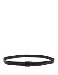 Dolce & Gabbana Men Black Classic Leather Metal Buckle Belt