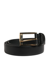 Dolce & Gabbana Men Black Classic Leather Metal Buckle Belt