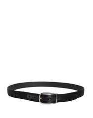 Dolce & Gabbana Men Black Classic Leather Metal Buckle Belt - 85 cm / 34 Inches