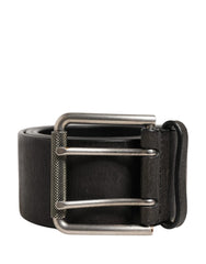 Dolce & Gabbana Men Black Classic Leather Metal Buckle Belt - 90 cm / 36 Inches