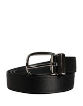 Dolce & Gabbana Men Black Classic Leather Metal Buckle Belt - 90 cm / 36 Inches