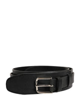 Dolce & Gabbana Men Black Classic Leather Metal Buckle Belt - 90 cm / 36 Inches