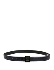Dolce & Gabbana Men Black Classic Leather Square Buckle Belt - 85 cm / 34 Inches