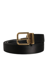 Dolce & Gabbana Men Black Classic Viscose Metal Buckle Belt - 105 cm / 42 Inches