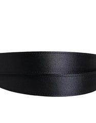 Dolce & Gabbana Men Black Classic Viscose Metal Buckle Belt - 95 cm / 38 Inches