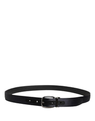 Dolce & Gabbana Men Black Classic Viscose Metal Buckle Belt - 95 cm / 38 Inches