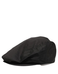 Dolce & Gabbana Men Black Cotton Stretch Newsboy Cloth Capello Hat - 60 cm|XL