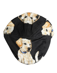 Dolce & Gabbana Men Black Dog Cotton Newsboy Cloth Capello Hat - 59 cm|L - Flat Caps