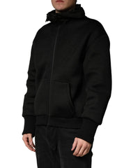Dolce & Gabbana Men Black Hooded Full Zip Bomber Jacket - IT48 | M - Bomber Jackets