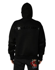 Dolce & Gabbana Men Black Hooded Full Zip Bomber Jacket - IT48 | M - Bomber Jackets