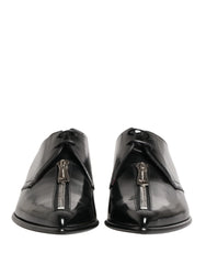 Dolce & Gabbana Men Black Lace-Up Leather Zip Dress Derby Shoes