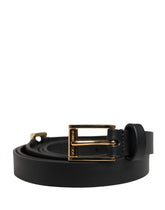 Dolce & Gabbana Men Black Leather Classic Metal Buckle Belt - 100 cm / 40 Inches