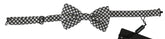 Dolce & Gabbana Men Black White Circles Adjustable Neck Papillon Bow Tie - Neckties