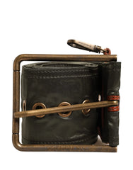 Dolce & Gabbana Men Black Wide Leather DG Metal Buckle Belt - 90 cm / 36 Inches