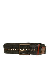 Dolce & Gabbana Men Black Wide Leather DG Metal Buckle Belt - 90 cm / 36 Inches