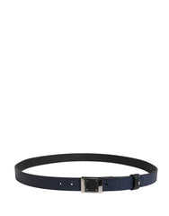 Dolce & Gabbana Men Blue Calfskin Leather Square Buckle Belt - 115 cm / 46 Inches