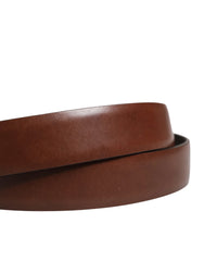 Dolce & Gabbana Men Brown Classic Leather Metal Buckle Belt - 105 cm / 42 Inches