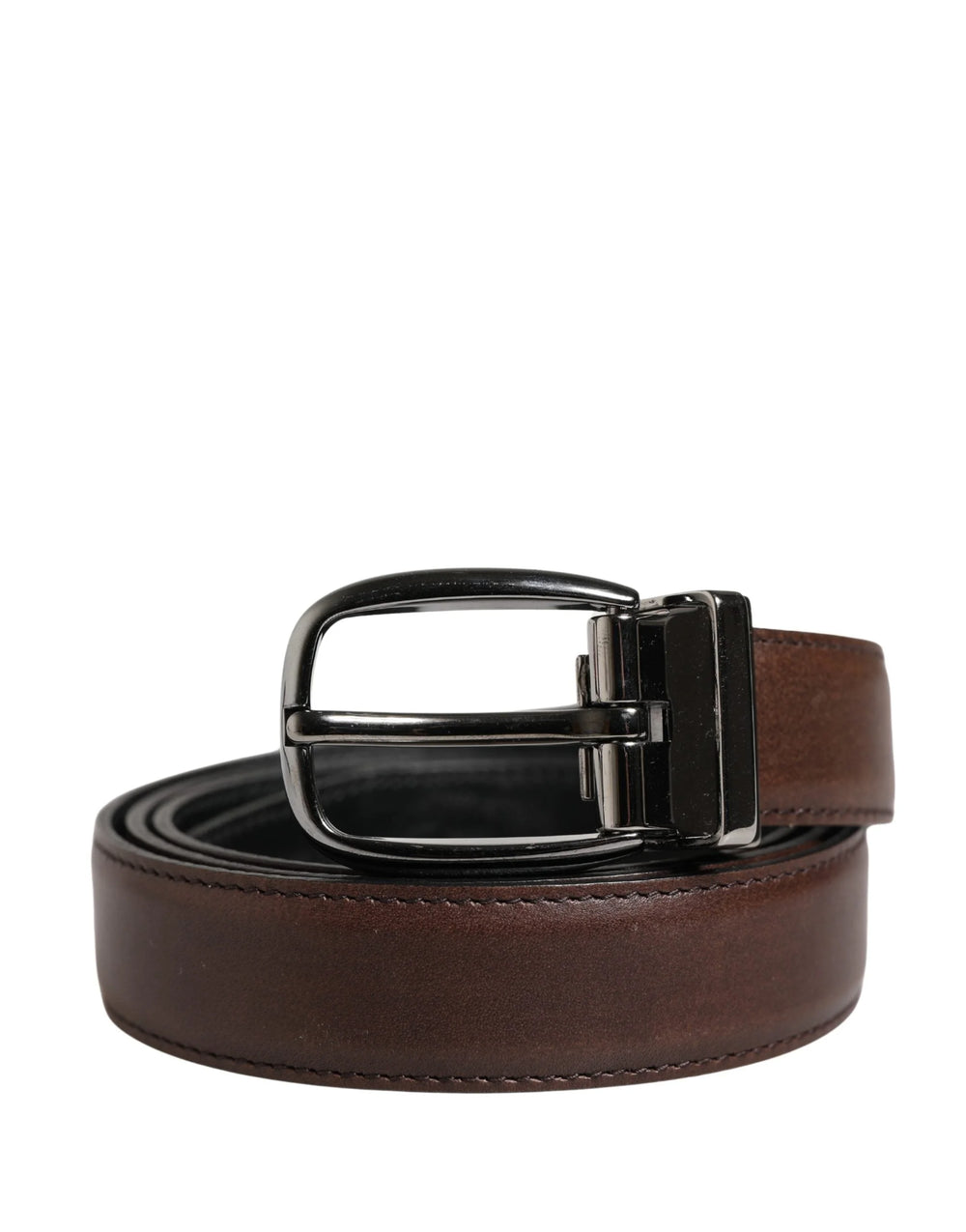 Dolce & Gabbana Herr Brun Klassisk Läder Bält med Metallspänne - 95 cm / 38 Tum
