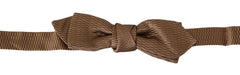Dolce & Gabbana Men Brown Gold Adjustable Neck Papillon Bow Tie - Neckties