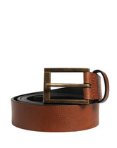 Dolce & Gabbana Men Brown Leather Classic Metal Buckle Belt - 115 cm / 46 Inches
