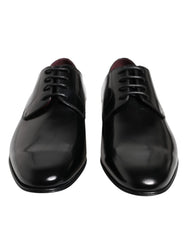 Dolce & Gabbana Men Dress Black Calfskin Leather Derby Shoes - EU41.5/US8.5 - Shoes