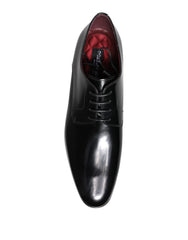 Dolce & Gabbana Men Dress Black Calfskin Leather Derby Shoes - EU41.5/US8.5 - Shoes