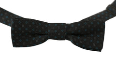 Dolce & Gabbana Men Gray Pattern Silk Adjustable Neck Papillon Bow Tie - Neckties
